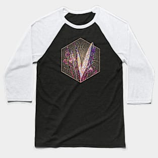 Pine Pink Floral Rainbow Mosaic Baseball T-Shirt